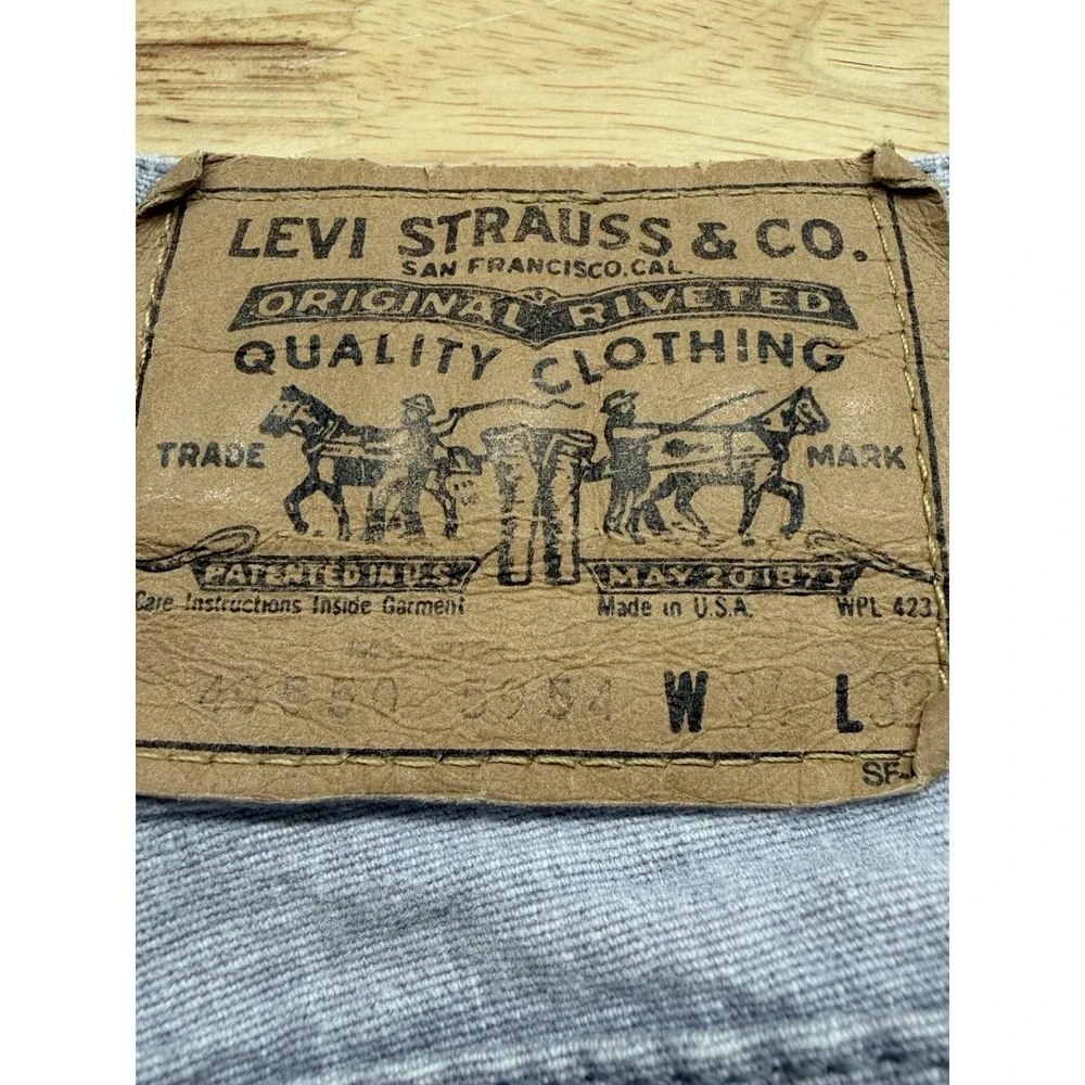 Levis 505 VINTAGE‎ Y2K Men's 32x33 Gray Straight Leg Denim Jeans USA